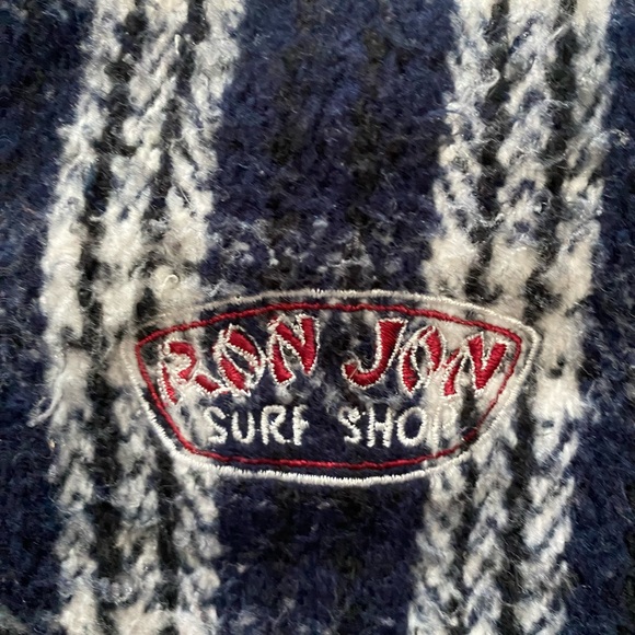 Rare Vintage Ron Jon Surf Shop Heavy Beach 1/4 Sweatshirt Zip Blue White XL - Picture 3 of 12